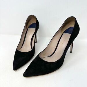 Stuart Weitzman Suede Pointed Toe Pumps Style 44896 Black Size 8.5